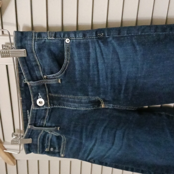 AG Adriano Goldschmied High Rise Stevie Cuff Slim Straight Blue Jeans, Size 25 - Picture 3 of 12